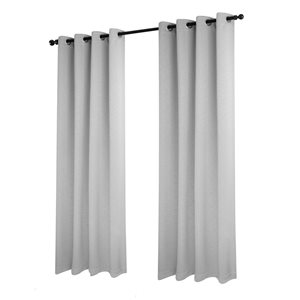 Gouchee Home Lingle 96-in Silver Polyester Light-Filtering Curtain Panel Pair