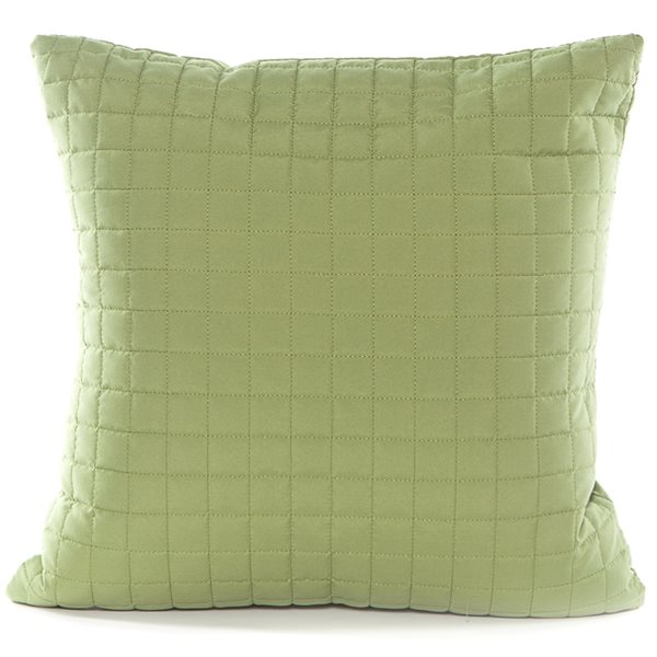 Coussin décoratif carré vert lime de 18 po x 18 po Grid par Gouchee Home