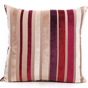 Gouchee Home Velvet Stripe 18-in x 18-in Square Purple Throw Pillow