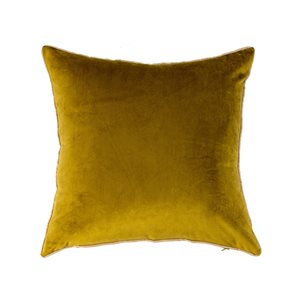 Gouchee Home Solid Velvet 18-in x 18-in Square Ochre Throw Pillow