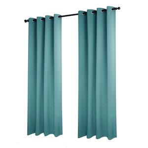 Gouchee Home Lingle 96-in Teal Polyester Light-Filtering Curtain Panel Pair
