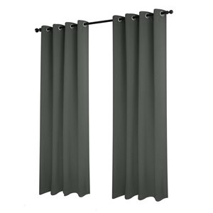 Gouchee Home Lingle 96-in Charcoal Polyester Light-Filtering Curtain Panel Pair