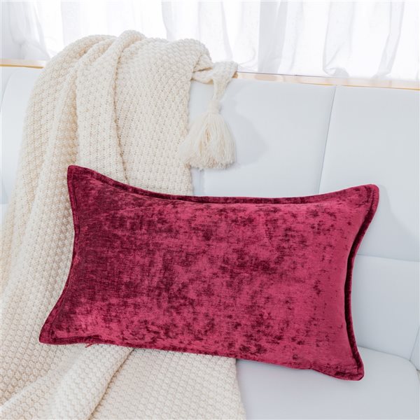 Gouchee Home Nicole 12-in x 20-in Rectangular Red Throw Pillow