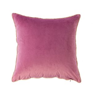 Coussin décoratif carré rose de 18 po x 18 po Solid Velvet par Gouchee Home