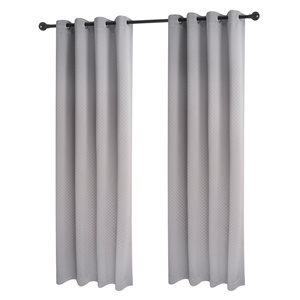 Panneau de rideau filtrant double gris en polyester Metrol par Gouchee Home de 96 po