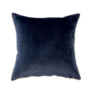 Gouchee Home Solid Velvet 18-in x 18-in Square Navy Throw Pillow