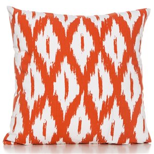 Gouchee Home Ikat 20-in x 20-in Square Orange/White Throw Pillow