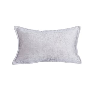 Gouchee Home Nicole 12-in x 20-in Rectangular Silver Throw Pillow