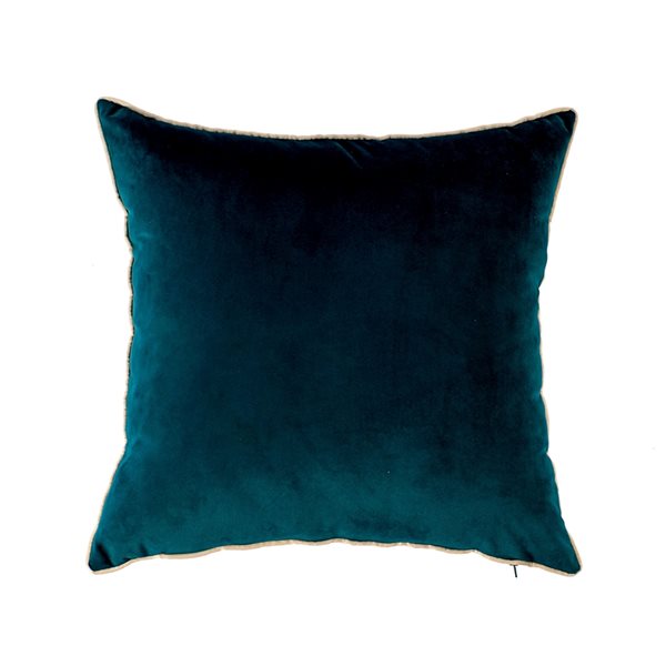 Gouchee Home Solid Velvet 18-in x 18-in Square Teal Throw Pillow