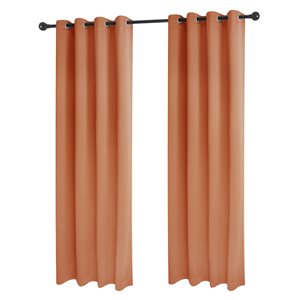 Gouchee Home Metrol 96-in Terracotta Polyester Light-Filtering Curtain Panel Pair