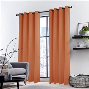 Panneau de rideau filtrant double terre cuite en polyester Metrol par Gouchee Home de 96 po