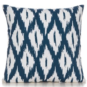 Gouchee Home Ikat 20-in x 20-in Square Indigo/White Throw Pillow