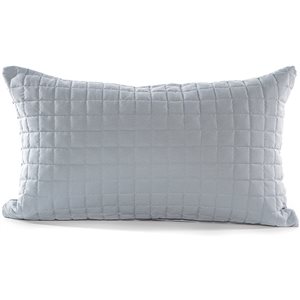 Gouchee Home Grid Long 20-in x 12-in Rectangular Silver Throw Pillow