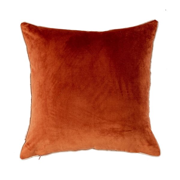 Gouchee Home Solid Velvet 18-in x 18-in Square Orange Throw Pillow