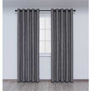 Gouchee Home Surf 96-in Silver Polyester Room Darkening Curtain Panel Pair