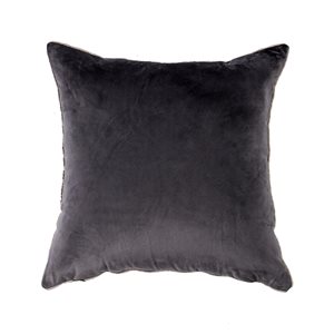 Gouchee Home Solid Velvet 18-in x 18-in Square Charcoal Throw Pillow
