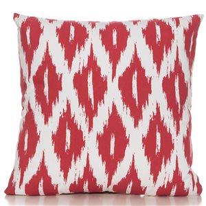 Gouchee Home Ikat 20-in x 20-in Square Red/White Throw Pillow