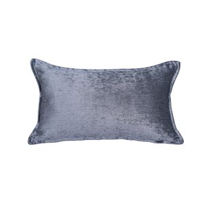 Gouchee Home Nicole 12-in x 20-in Rectangular Charcoal Throw Pillow