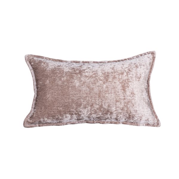 Coussin décoratif rectangulaire moka de 12 po x 20 po Nicole par Gouchee Home