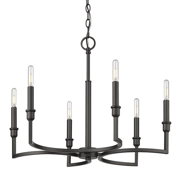 Golden Lighting Ellyn 6-Light Matte Black Modern/Contemporary Chandelier