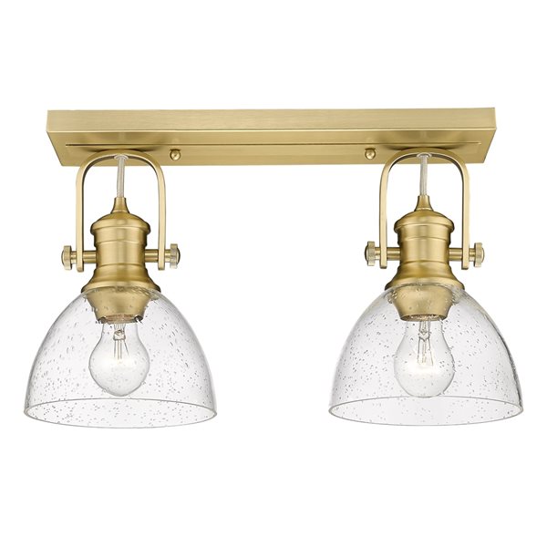 Golden Lighting Hines 2-Light 17.88-in Brushed Gold Semi-Flush Mount Light