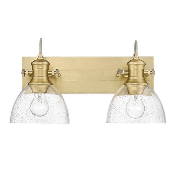 Golden Lighting Hines 2-Light 17.88-in Brushed Gold Semi-Flush Mount Light