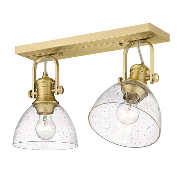 Golden Lighting Hines 2-Light 17.88-in Brushed Gold Semi-Flush Mount Light