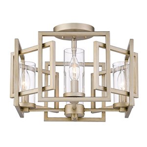 Plafonnier incandescent Marco par Golden Lighting contemporain/moderne or blanc de 16 po