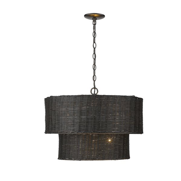 Golden Lighting Erma 6-Light Matte Black Transitional Chandelier