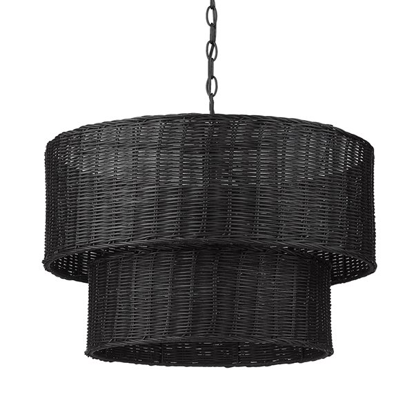 Golden Lighting Erma 6-Light Matte Black Transitional Chandelier