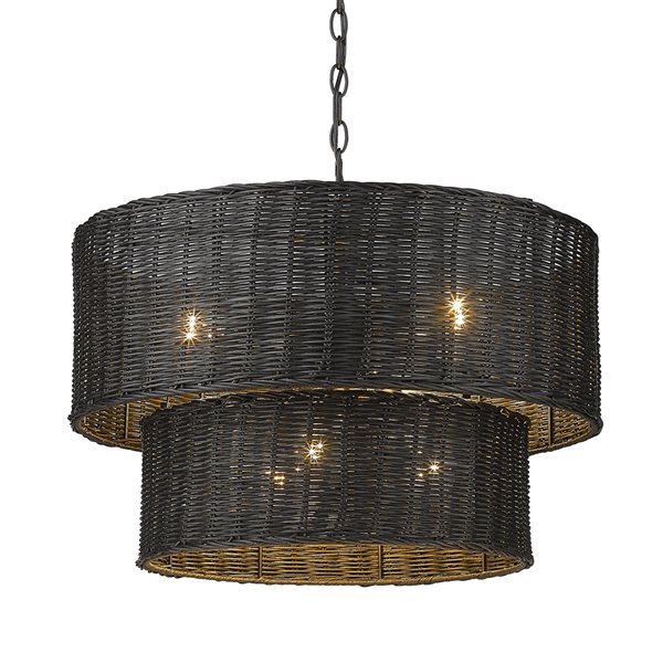 Golden Lighting Erma 6-Light Matte Black Transitional Chandelier