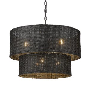 Golden Lighting Erma 6-Light Matte Black Transitional Chandelier