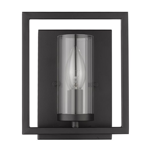 Golden Lighting Marco 7-in W Matte Black Transitional Wall Sconce