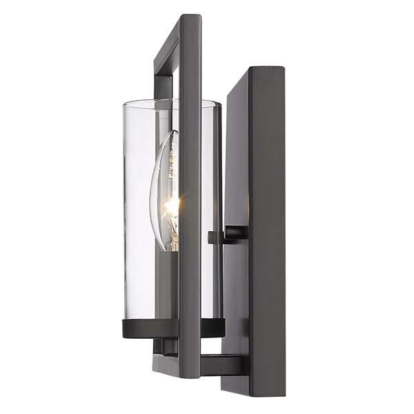 Golden Lighting Marco 7-in W Matte Black Transitional Wall Sconce