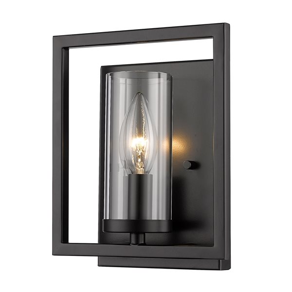 Golden Lighting Marco 7-in W Matte Black Transitional Wall Sconce