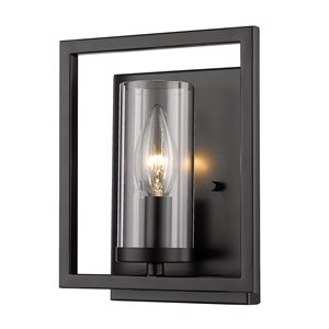 Golden Lighting Marco 7-in W Matte Black Transitional Wall Sconce