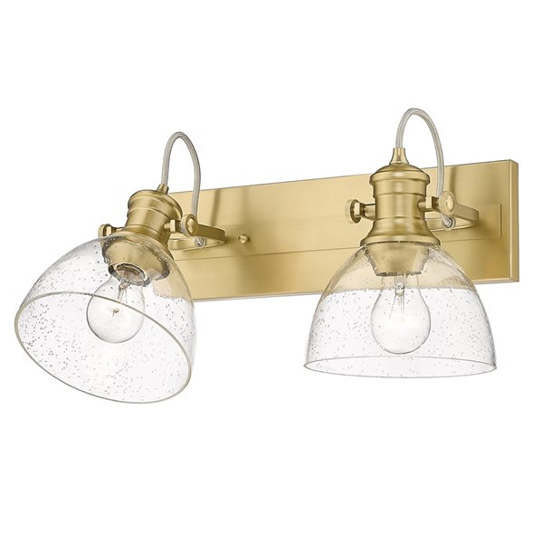 Luminaire pour meuble-lavabo Hines par Golden Lighting transitionnel bronze à 2 lumières