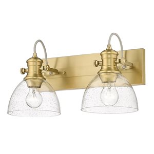 Luminaire pour meuble-lavabo Hines par Golden Lighting transitionnel bronze à 2 lumières