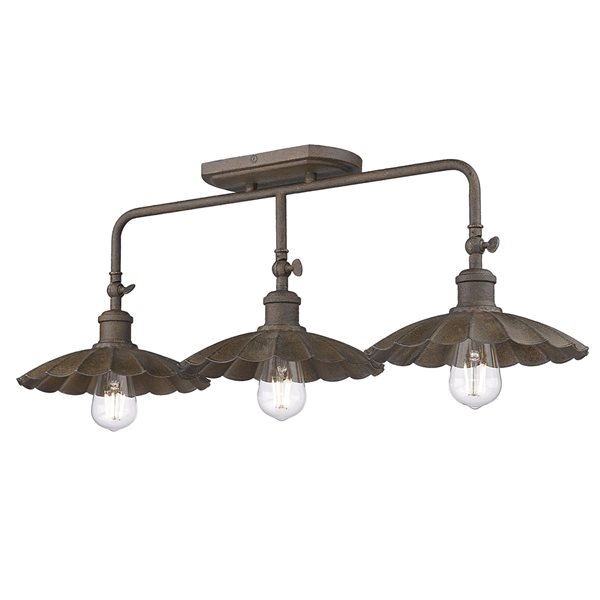 Golden Lighting Clemence 3-Light Black Farmhouse Vanity Light