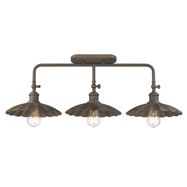 Golden Lighting Clemence 3-Light Black Farmhouse Vanity Light