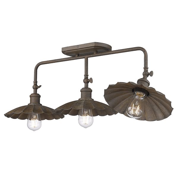 Golden Lighting Clemence 3-Light Black Farmhouse Vanity Light