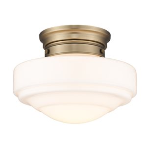 Golden Lighting Ingalls 12-in Polished Gold Semi-Flush Mount Light