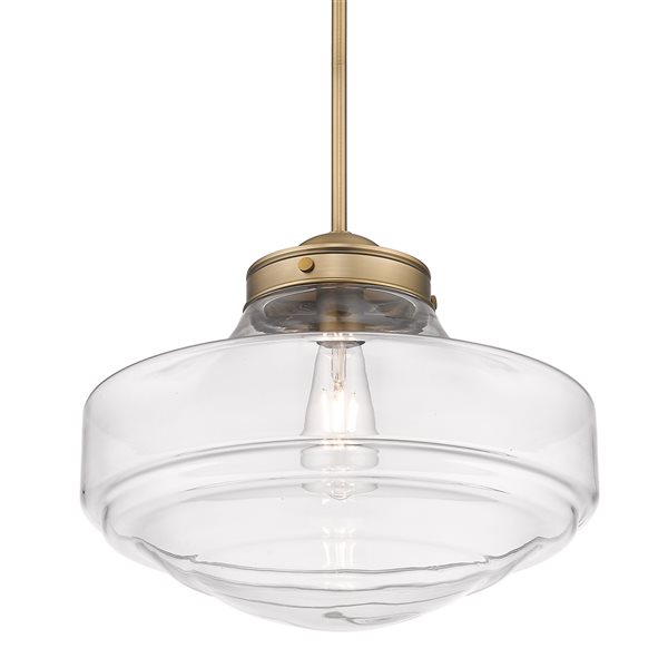 Golden Lighting Ingalls Modern Brass Modern/Contemporary Clear Glass Bowl Incandescent Medium (10-in to 22-in) Pendant Light