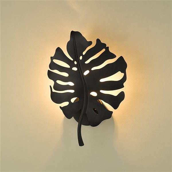 Applique murale Aruba par Golden Lighting noir moderne/contemporain de 12,13 po l.