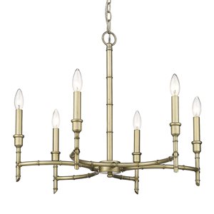 Golden Lighting Cambay 6-Light White Gold Modern/Contemporary Chandelier