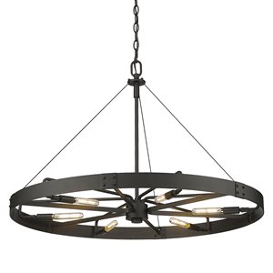 Golden Lighting Vaughn Black Vintage Round Incandescent Large (Larger Than 22-in) Pendant Light