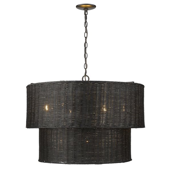 Golden Lighting Erma 9-Light Matte Black Transitional Chandelier