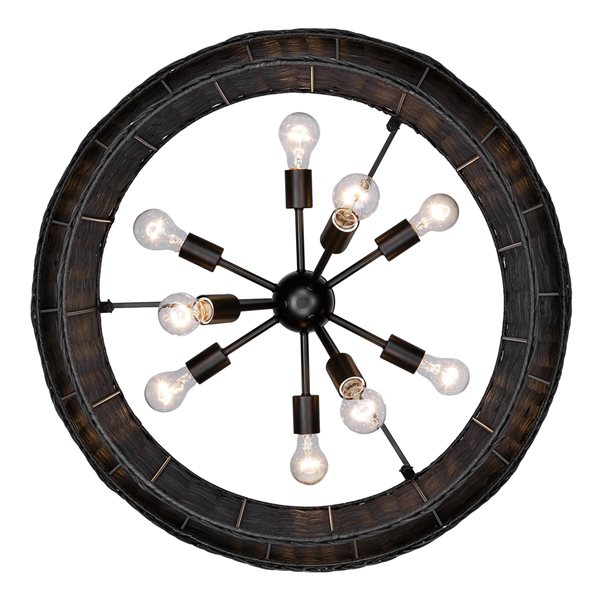 Golden Lighting Erma 9-Light Matte Black Transitional Chandelier