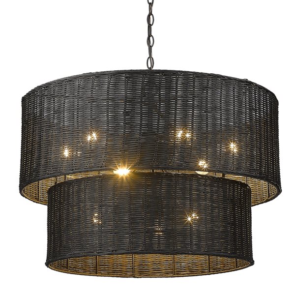 Golden Lighting Erma 9-Light Matte Black Transitional Chandelier