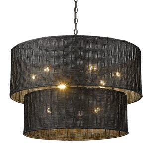 Golden Lighting Erma 9-Light Matte Black Transitional Chandelier